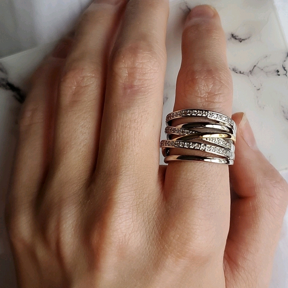 New Two Tone 925 Silver Ring - Picture 6 of 10